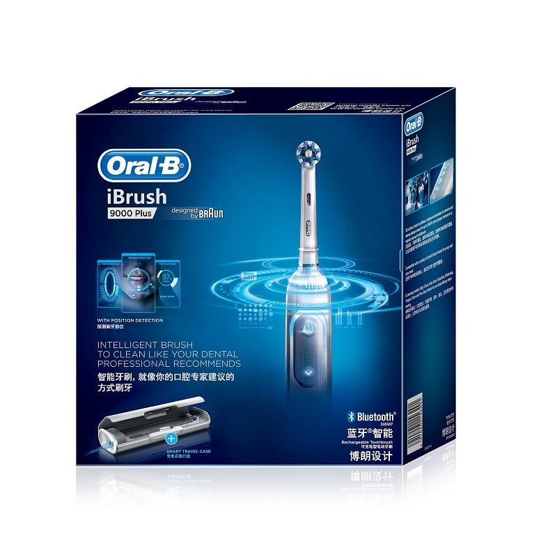 博朗(Braun)欧乐B iBrush9000 Plus 3D声波蓝牙智能电动牙刷(白色)