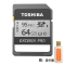 [赠读卡器]东芝(TOSHIBA)SD卡 64GB 读95MB/s写75MB/s相机存储卡