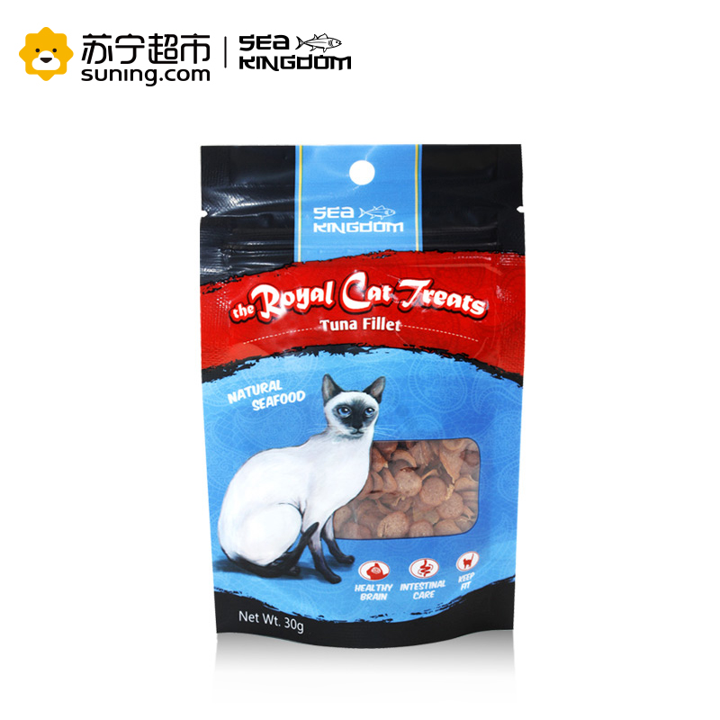 海鲜王国(Sea Kingdom)宠物猫咪猫零食(金枪鱼片)30g