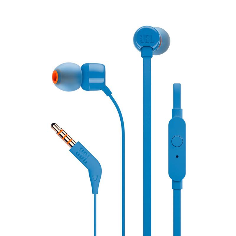JBL T110 立体声入耳式耳机耳麦 运动耳机 电脑游戏耳机 有线耳机带麦可通话 梦幻蓝图片
