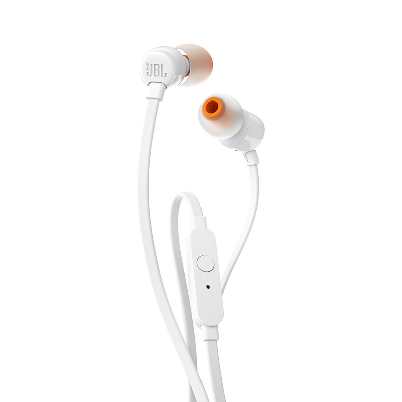 JBL T110 立体声入耳式耳机耳麦 运动耳机 电脑游戏耳机 有线耳机带麦可通话 珍珠白高清大图