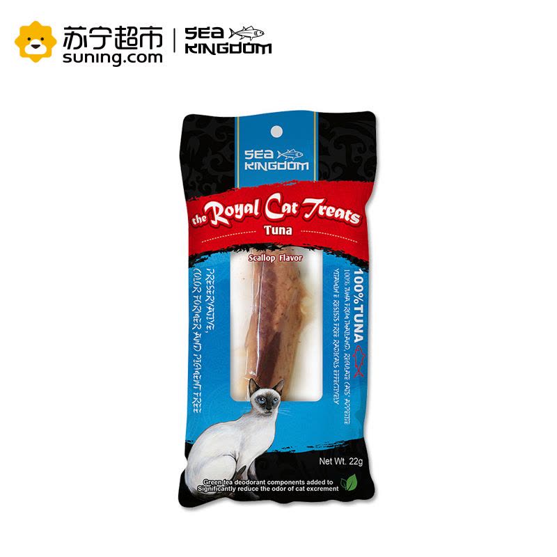 海鲜王国(Sea Kingdom)宠物猫咪猫零食-金枪鱼条(扇贝味)22g图片