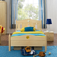 酷漫居松木儿童家具 城堡单人床 1.5米实木儿童床