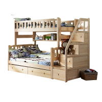 [苏宁自营]酷漫居松木儿童家具 实木儿童床高低床子母床 多功能组合床 梯柜上下床 1.35*1.9米