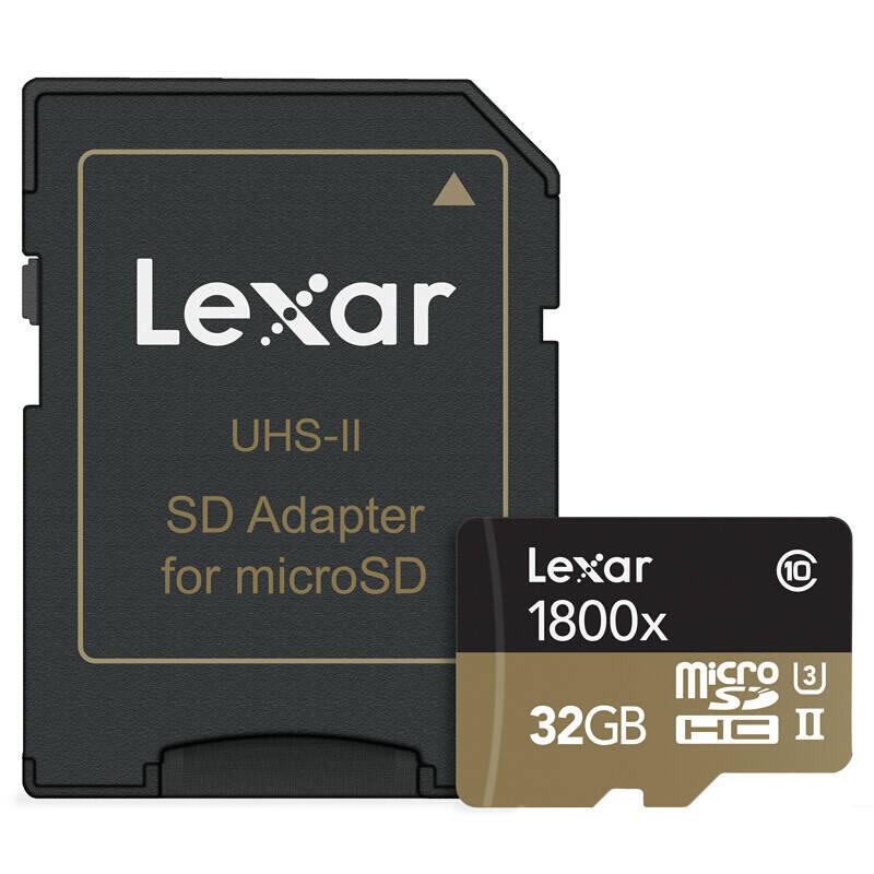 雷克沙(Lexar)TF卡 32GB 1800X 270MB/s大疆无人机 Gopro运动相机 手机存储卡(配读卡器)