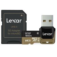 雷克沙(Lexar)TF卡 64GB 1800X 270MB/s大疆无人机 Gopro运动相机 手机存储卡(配读卡器)