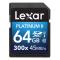 雷克沙(Lexar)SD卡 64GB 300X 读45MB/s相机存储卡