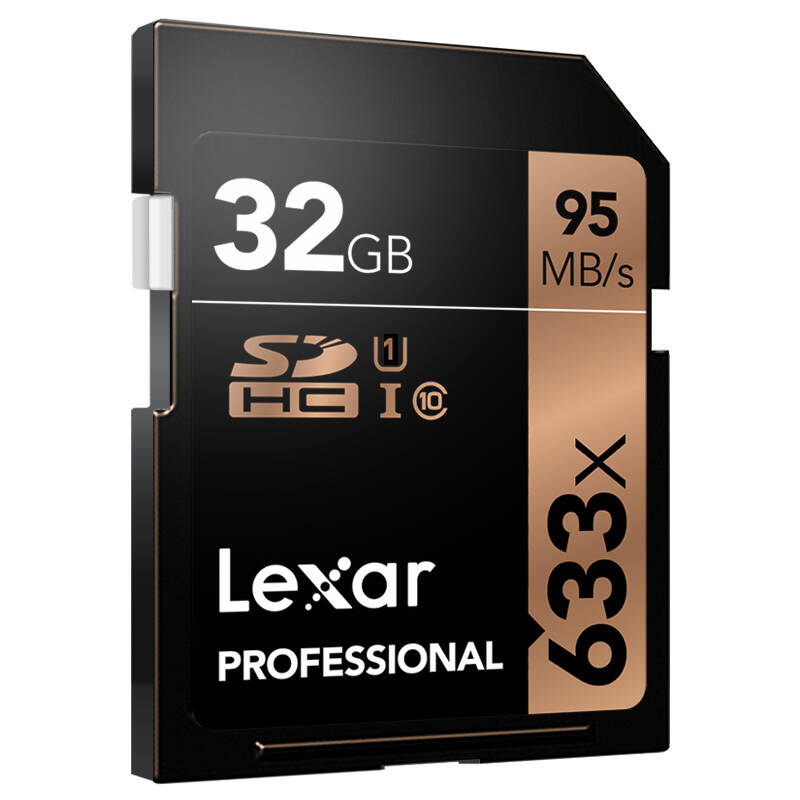 雷克沙Lexar SD卡32GB 633X读95MB/s写20MB/s相机存储卡