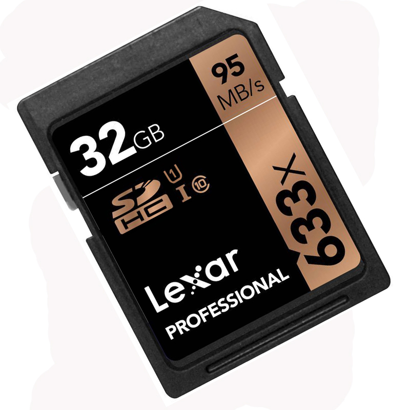 雷克沙Lexar SD卡32GB 633X读95MB/s写20MB/s相机存储卡