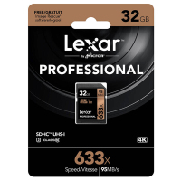 雷克沙Lexar SD卡32GB 633X读95MB/s写20MB/s相机存储卡