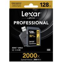 雷克沙(Lexar)SD卡 128GB 2000X读300MB/s写260MB/s相机存储卡(配读卡器USB3.0)