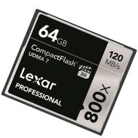 雷克沙(Lexar)CF卡 64GB 800X读120MB/s写45MB/s单反相机存储卡
