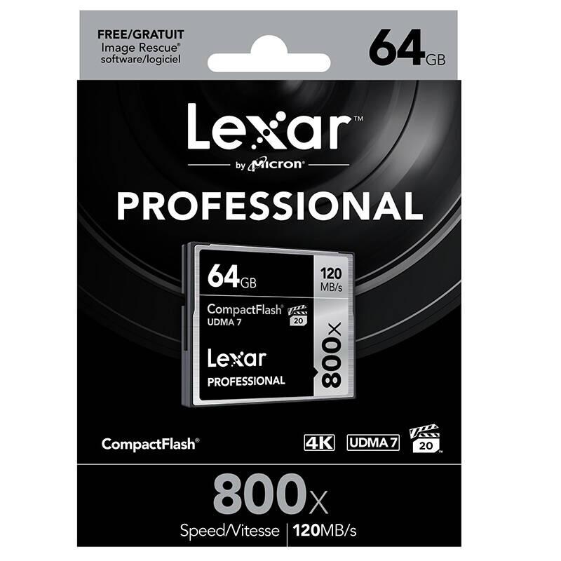 雷克沙(Lexar)CF卡 64GB 800X读120MB/s写45MB/s单反相机存储卡
