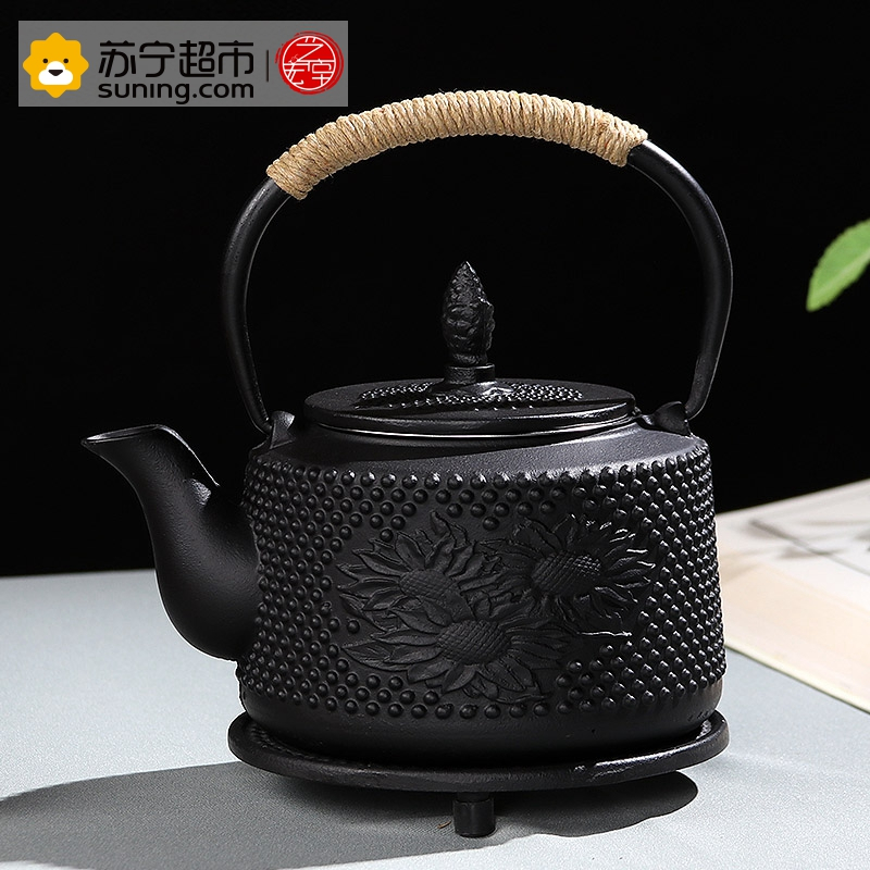 艺宏堂茶具铸铁壶 艺宏堂生铁壶老铁壶煮水烧水茶壶 葵花铸铁壶 日式无涂层铁壶