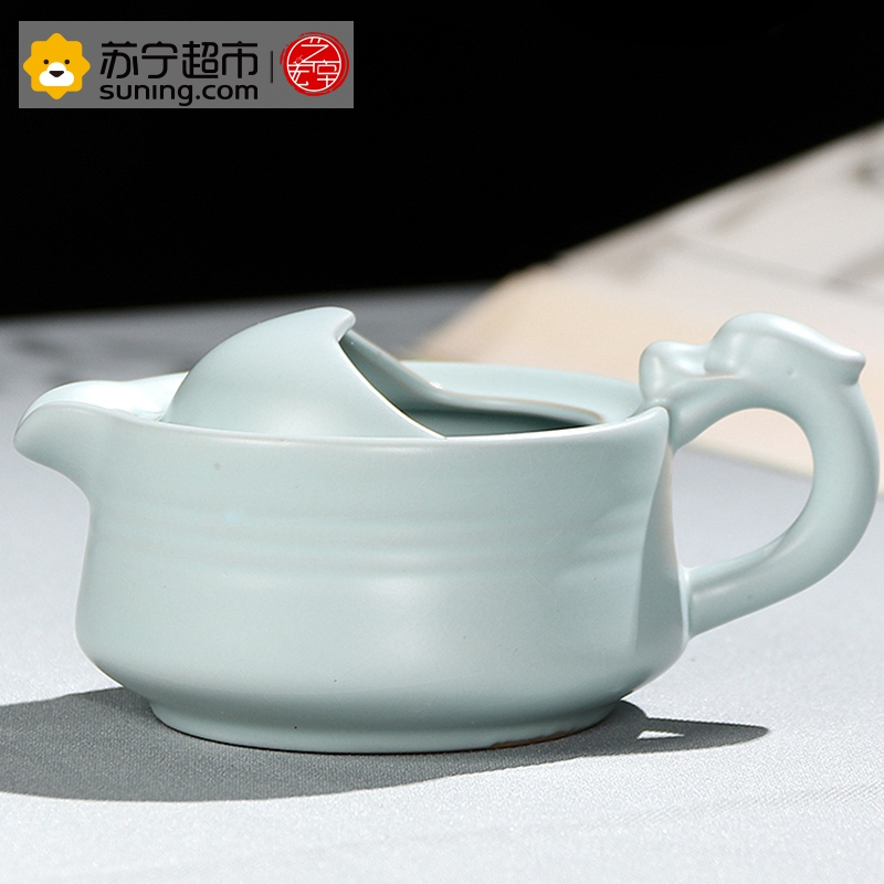 艺宏堂茶具快客杯 艺宏堂汝窑开片可养瓷器陶瓷 一壶一杯 个人泡茶快客杯