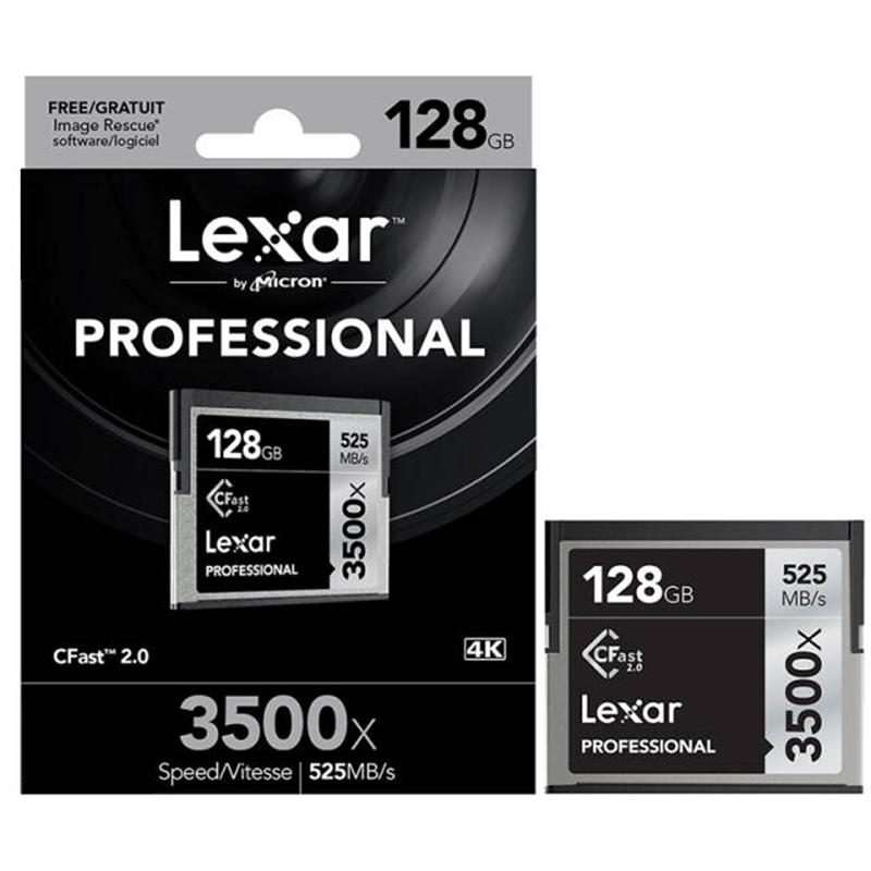 雷克沙Lexar CFast 2.0存储卡 128GB 摄影单反相机专用卡 读525MB/s 写445MB/s