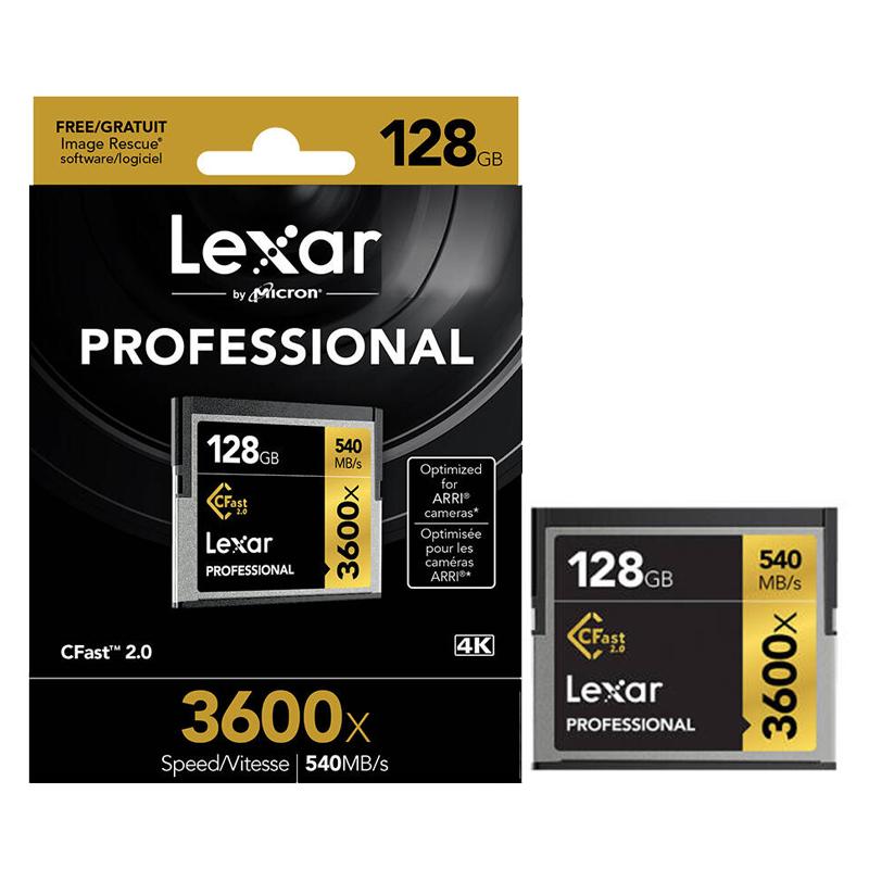 雷克沙(Lexar)CFast 2.0存储卡 128GB 摄影单反相机专用卡 读540MB/s 写445MB/s