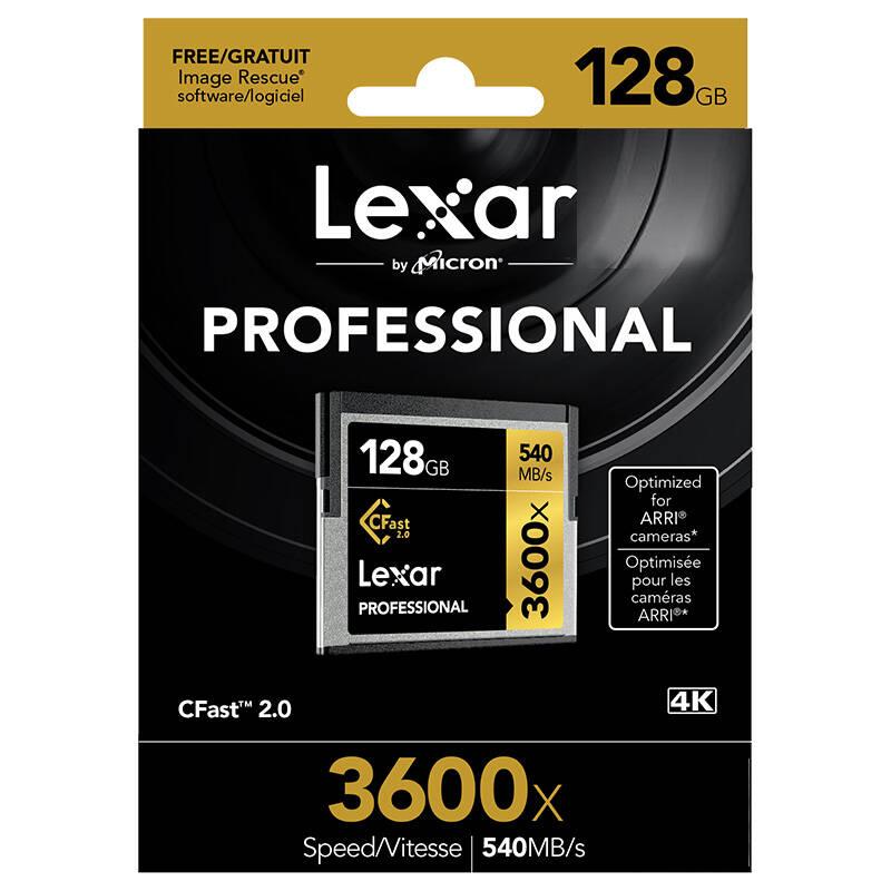 雷克沙(Lexar)CFast 2.0存储卡 128GB 摄影单反相机专用卡 读540MB/s 写445MB/s