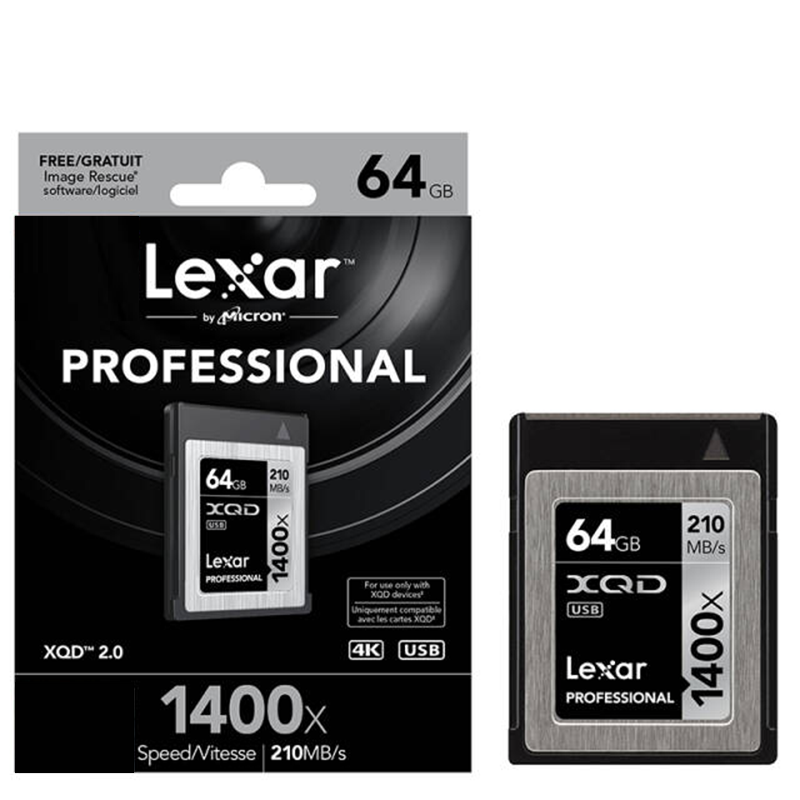 雷克沙(Lexar)XQD2.0存储卡 64GB 尼康/索尼相机专用卡 读210MB/s写185MB/s