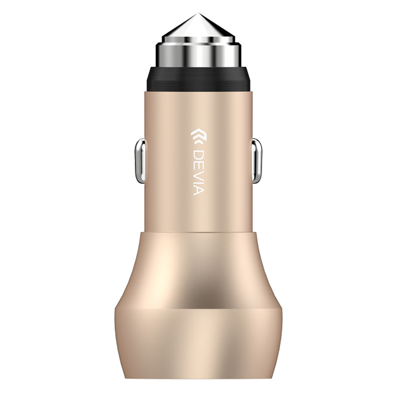 Devia 劲途系列QC3.0双USB车载充电器-土豪金