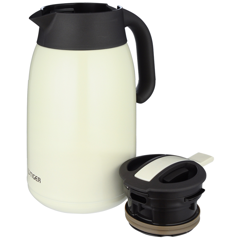 虎牌(tiger)保温壶保冷壶 PWM-A16C 便携式热水具水瓶魔法瓶1600ml 不锈钢 真空咖啡暖热水壶 CA白色