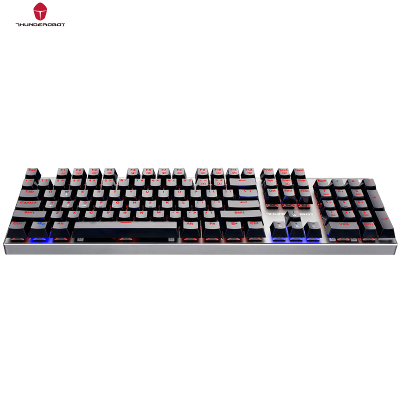 雷神(THUNDEROBOT)机械键盘黑金刚K70B 104键 黑轴机械键盘 金属背光全键无冲 吃鸡游戏机械键盘