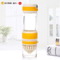 艺宏堂 榨汁黄色柠檬杯隐身盖 活力瓶 创意水杯玻璃杯