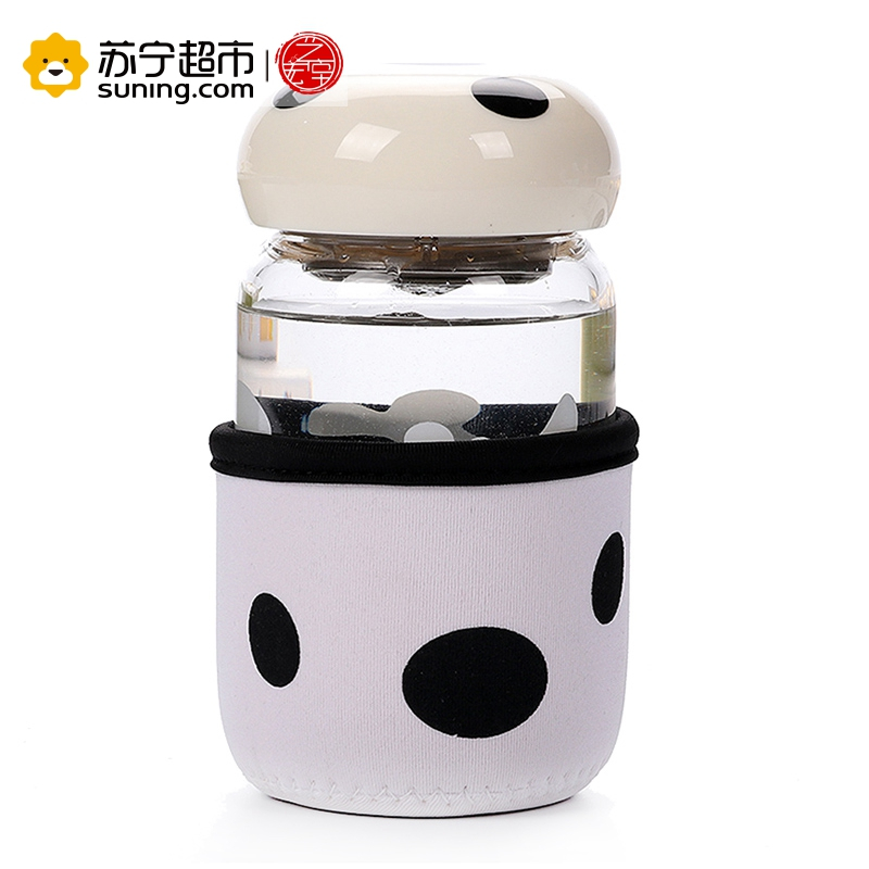 艺宏堂茶具水杯 艺宏堂蘑菇白色玻璃杯过滤茶漏情侣水杯 创意水杯玻璃杯