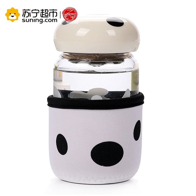 艺宏堂茶具水杯 艺宏堂蘑菇白色玻璃杯过滤茶漏情侣水杯 创意水杯玻璃杯图片