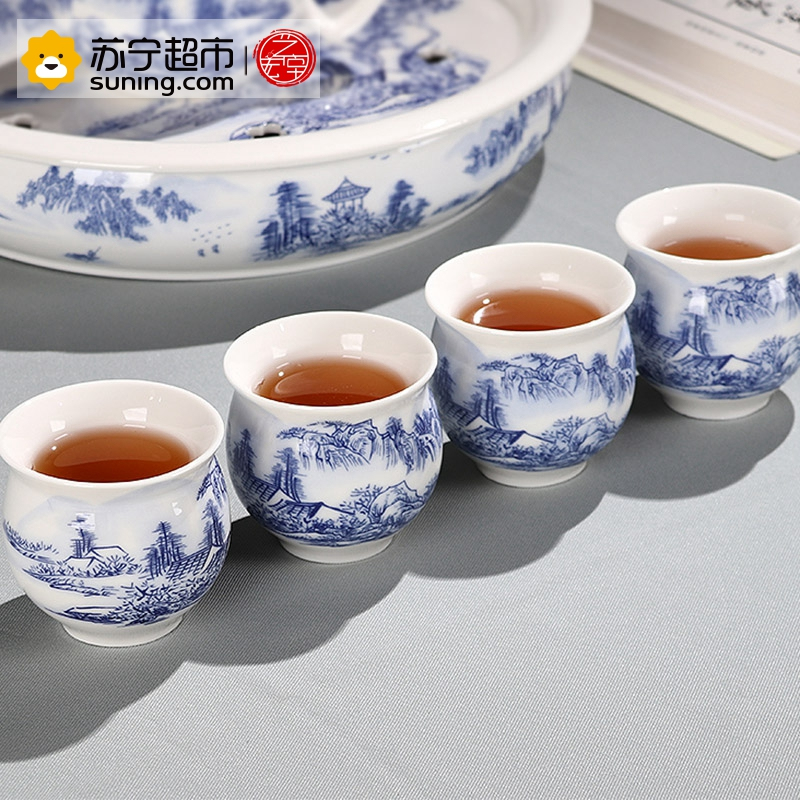 艺宏堂茶具功夫茶具 艺宏堂陶瓷功夫茶具茶壶茶杯 山水大茶船陶瓷功夫茶具套装