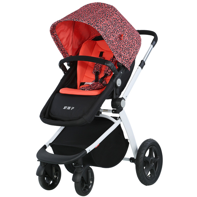 好孩子婴儿推车高景观儿童车轻便折叠手推车gb116m32800橙色豹纹适用