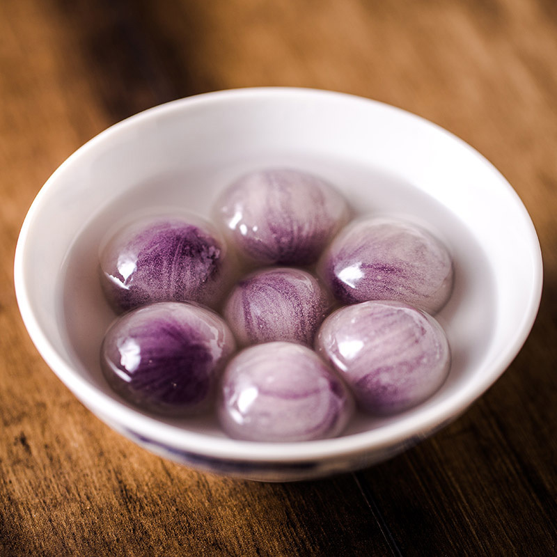 “水晶紫薯汤圆”的图片搜索结果"