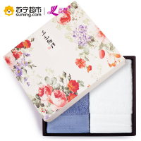 三利 长绒棉素色良品缎边毛巾礼盒2件套 A类标准 婴儿可用