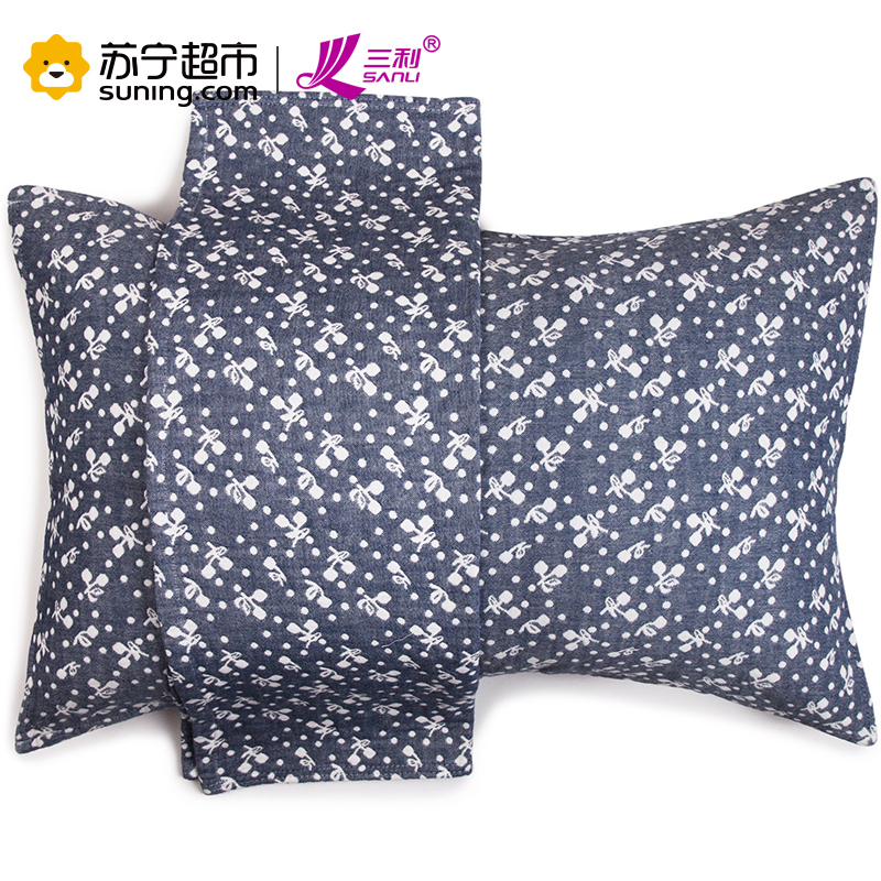 三利 纯棉提花纱布枕巾2条装 AB版正反两用 50×75cm
