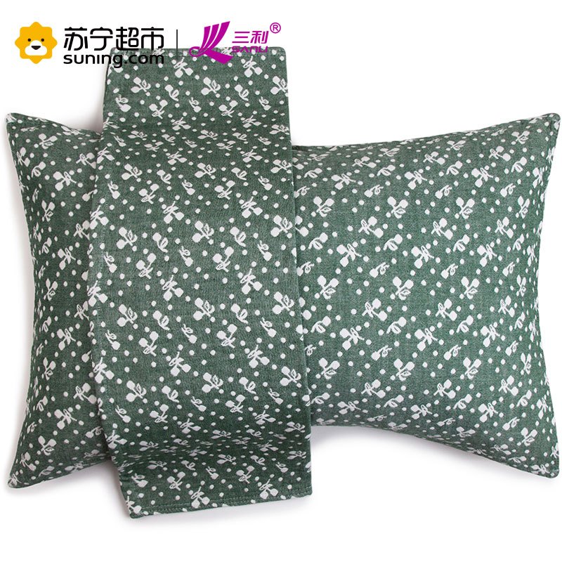 三利 纯棉提花纱布枕巾2条装 AB版正反两用 50×75cm