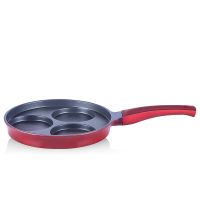 炊大皇(COOKER KING) 煎锅 J25A早餐神器压花煎盘不粘锅 红色 25cm