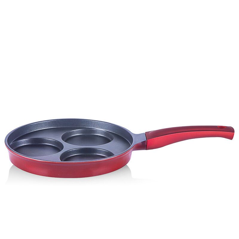 炊大皇(COOKER KING) 煎锅 J25A早餐神器压花煎盘不粘锅 红色 25cm