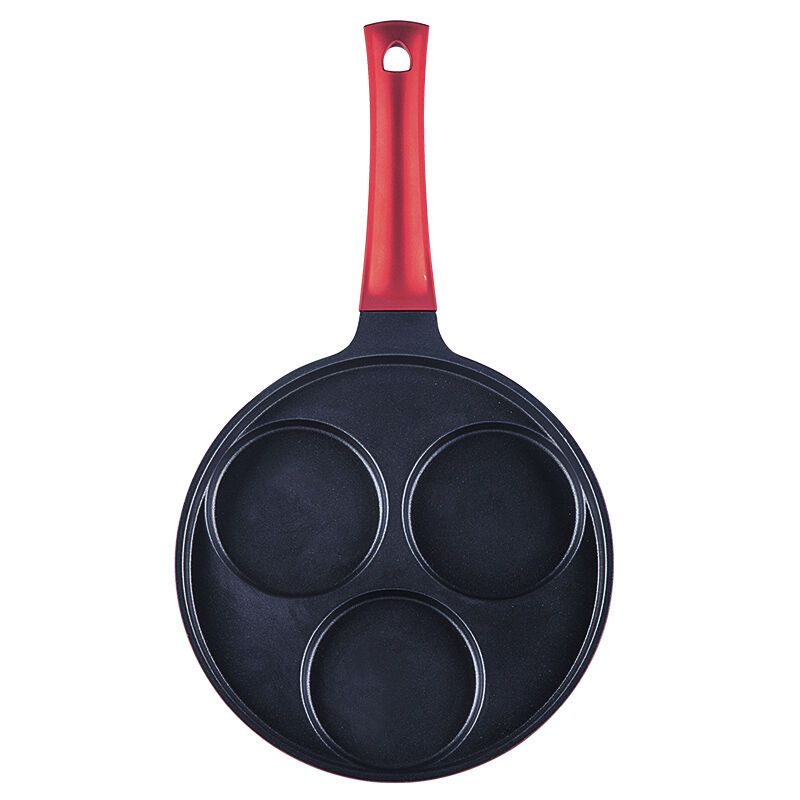 炊大皇(COOKER KING) 煎锅 J25A早餐神器压花煎盘不粘锅 红色 25cm