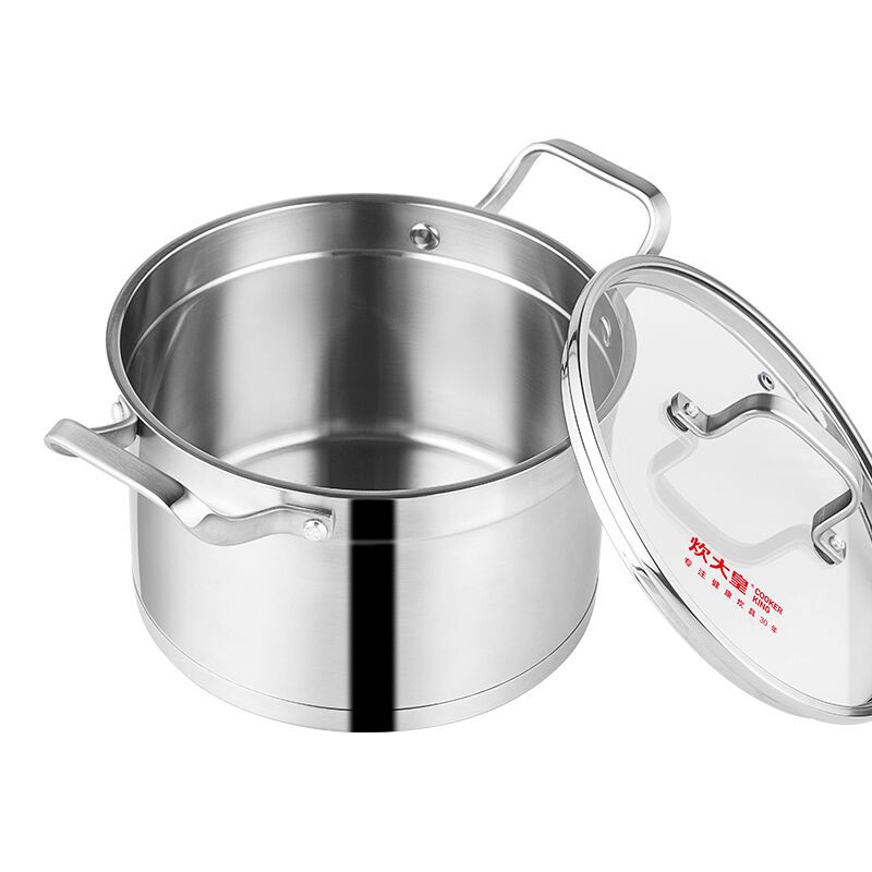 炊大皇(COOKER KING) 汤锅 T20A 玲珑不锈钢汤锅双耳汤锅煮面锅电磁炉锅具通用 20cm