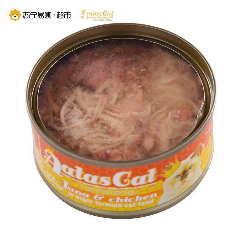 爱达思(Aatas Cat)猫罐头80g 金枪鱼白身鸡肉配方啫喱罐头泰国原装进口图片