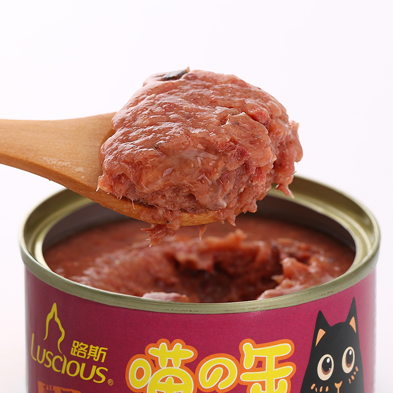 路斯宠物零食猫罐头 金枪鱼+明虾170g*6罐