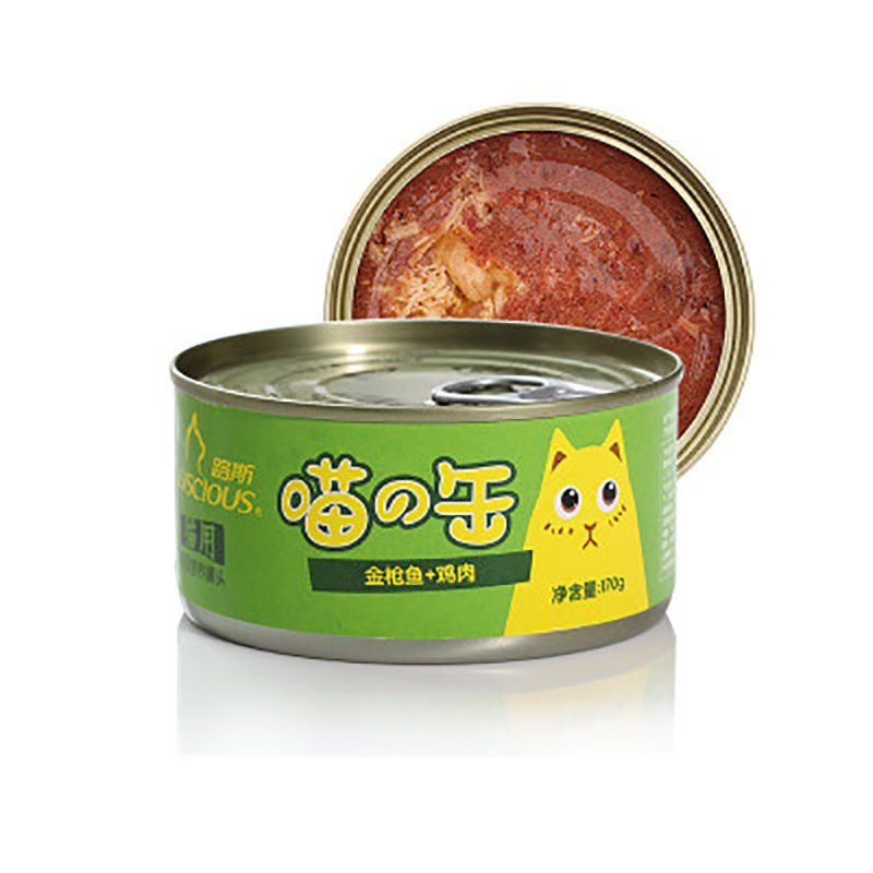 路斯宠物零食猫罐头 金枪鱼+鸡肉170g*6罐