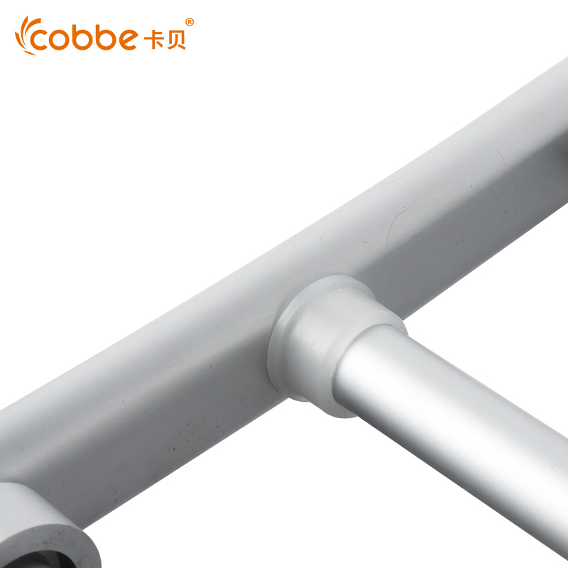卡贝cobbe 毛巾架太空铝浴巾架 卫浴五金挂件杆卫生间洗手间浴室置物架1314-5系60cm不包安装