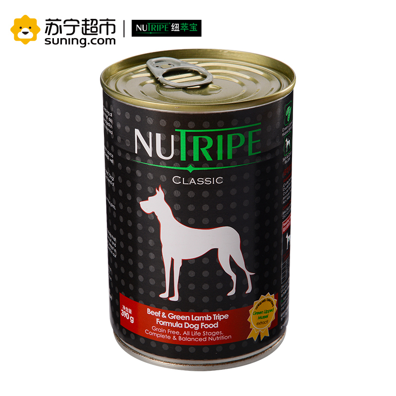 纽萃宝(NUTRIPE)狗罐头390g 牛肉&鲜草羊肚配方犬罐头新西兰原装进口(含青口贝萃取物)