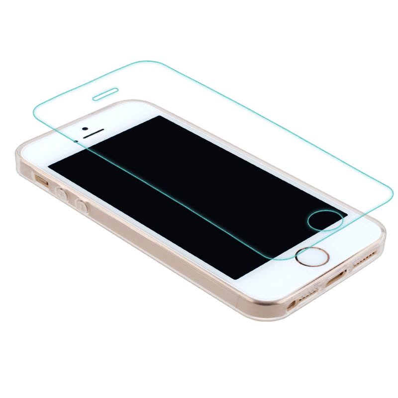 优加 iPhone5/5S/SE苹果5s钢化膜手机保护贴膜+手机壳TPU软壳套装图片