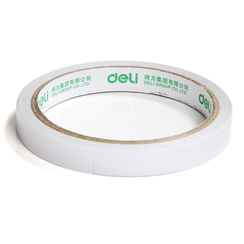得力(deli)30407棉纸双面胶带24mmX10yX80um(白)(36卷/盒)