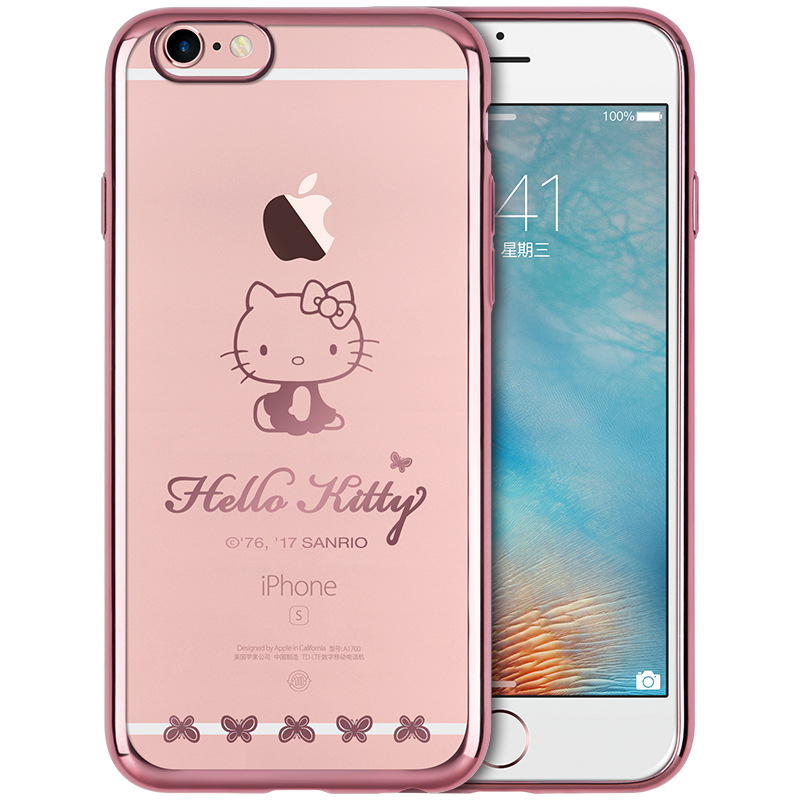 优加 Hello Kitty系列iPhone6/6 splus苹果6/6s plus手机壳电镀TPU手机软壳防摔软壳