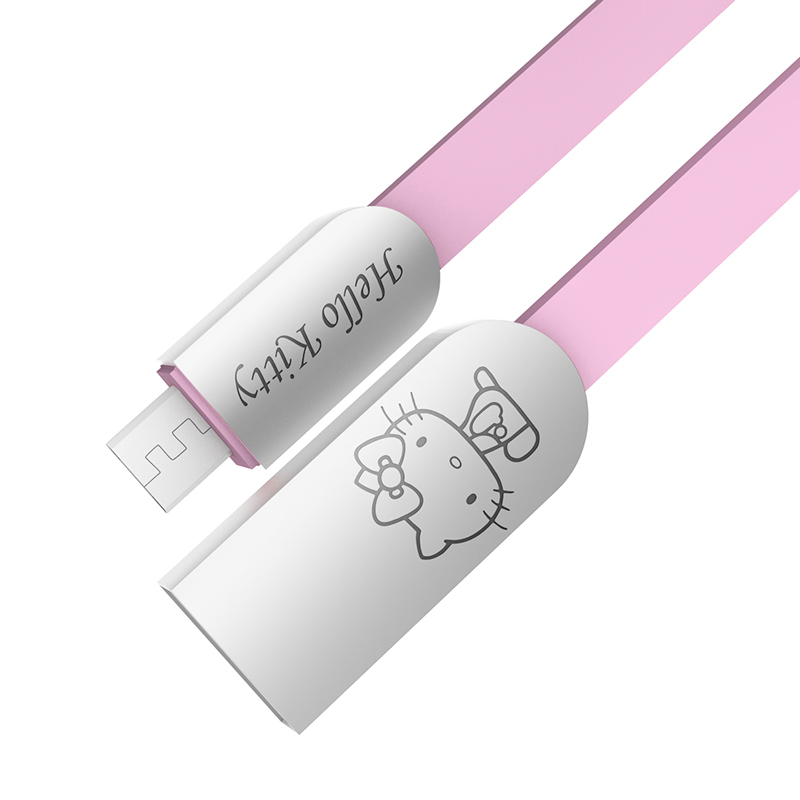 优加 正版Hello Kitty 苹果iphoneX/6s/7/8plus数据线 充电线 安卓数据线2米-粉色