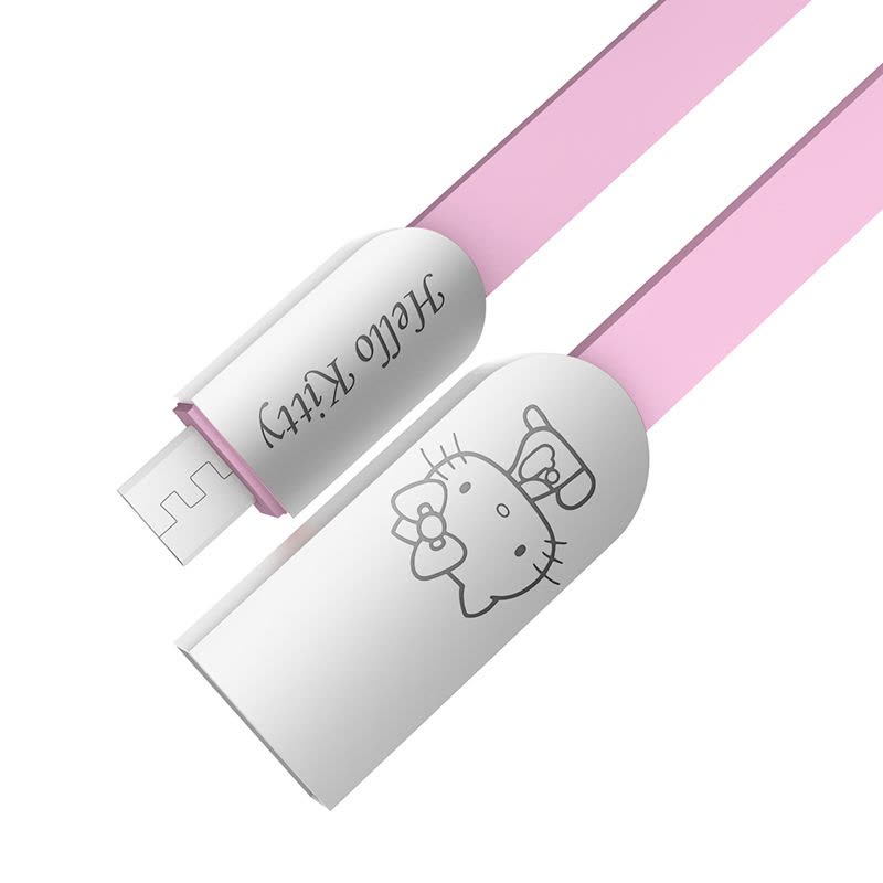 优加 正版Hello Kitty 苹果iphoneX/6s/7/8plus数据线 充电线 安卓数据线2米-粉色图片