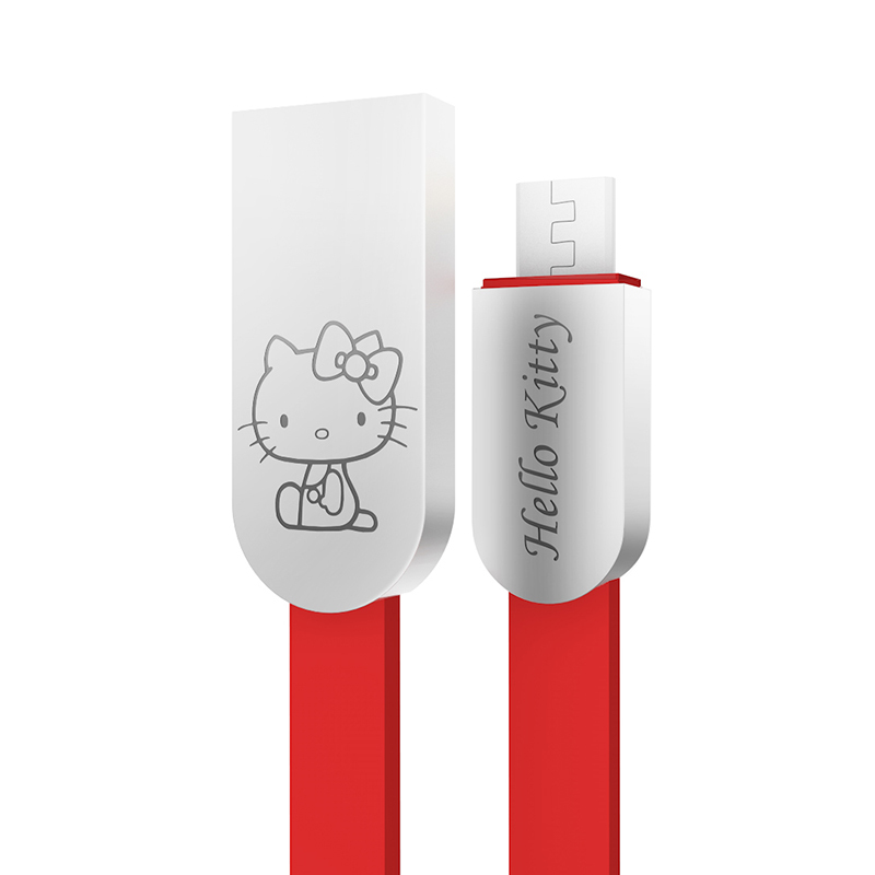 优加 正版Hello Kitty 苹果iphoneX/6s/7/8plus数据线 充电线 苹果数据线2米-红色